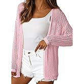 Dokotoo Women’s Crochet Cardigan Sweater Boho Cover-ups Oversized Open Front Tunic Summer Outwear