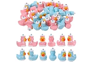 Guiqulai 30 PCS Mini Resin Ducks, Tiny Cake Duck Mini Ducks to Hide Small Animal Figurines for Home Birthday Party DIY Craft,