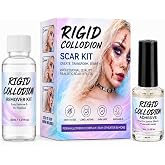 Rigid Collodion Scar Kit, 15ml Liquid &amp; 30ml Remover for Halloween SFX | Realistic Scar Effects， Scar Makeup Kit，Halloween &amp; Cosplay Creation，Easy Application Process,Creative Character Makeup