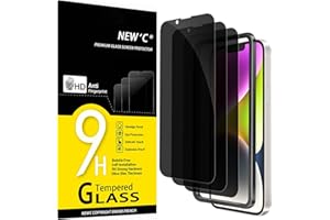 NEW'C 3 Pack Privacy for iPhone 14 Plus,iPhone 13 Pro Max Screen Protector (6.7 inches), Anti-Spy Tempered Glass Film,Case Fr