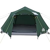 2-3 Person Backpacking Tent Double Doors 2 Vestibule 2 Skylight, Two Person Tents Waterproof Windproof 2 Man Tent for Camping Hiking Motor Cycling Biking Fishing Mountaineering UPF 50+