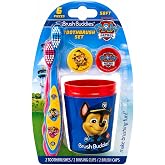 Brush Buddies Paw Patrol Manual Toothbrush and Cup Set for Kids Ages 2+ &ndash; Soft Bristles, Easy-Grip Handle, Fun Character Design, Toddler Oral Care Set for Boys and Girls