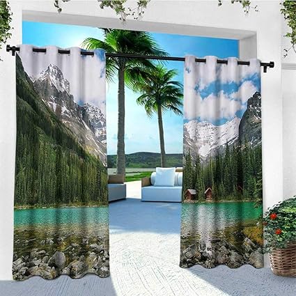 Amazon Com Leinuoyi Landscape Outdoor Curtain Kit Canada Ohara