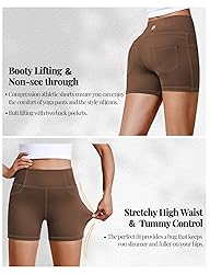 VOOVEEYA 5"/8" High Waisted Yoga Biker Shorts with