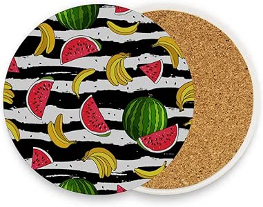 Arte pintado Fruta fresca Sandía de verano Posavasos para niños