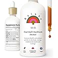 Rainbo 11:11 Multi Mushroom Tincture, Dual Extract Mushroom Supplement for Comprehensive Immune Support, Brain Support, Liquid Lion's Mane & Turkey Tail, Vegan, Non GMO, 3.4 fl oz