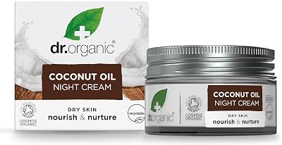 Dr Organic Coconut Oil Night Cream 50ml Dry Skin Natural Vegan Cruelty-Free