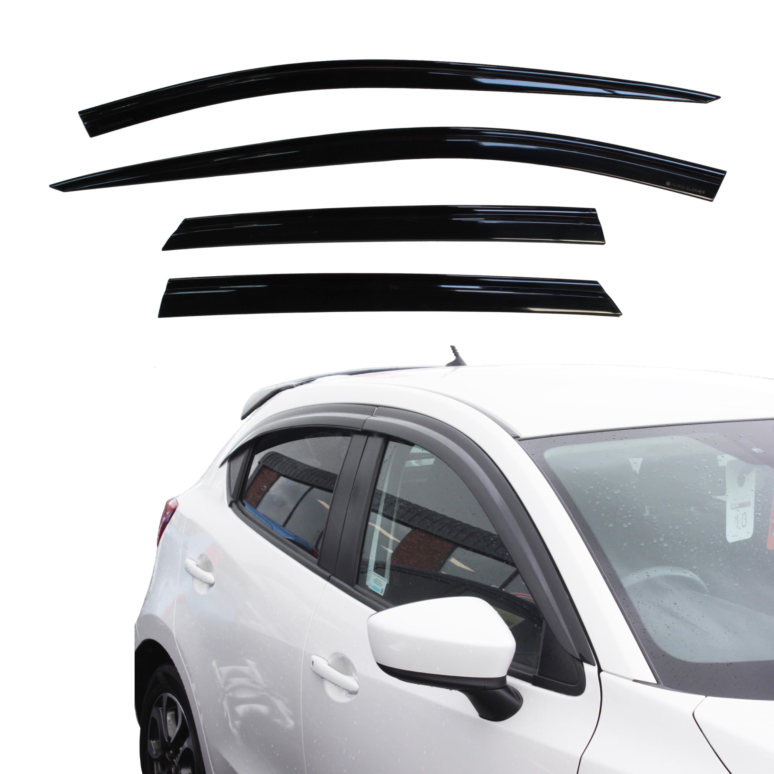 AUTO CLOVER Wind Deflectors Set for Mazda 2 2014+ (4 pieces)