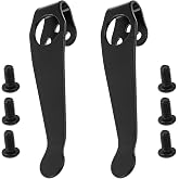 ORUZIVIE 2-Pack Deep Carry Pocket Clip for Spyderco PM2 C81 C11 | Titanium alloy 3-hole low profile knife clip replacement with screws; fits Para 3 and Delica 4 for EDC and outdoor carry