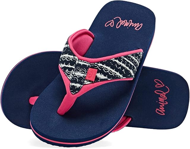 kids animal flip flops