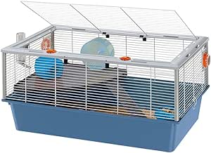 Ferplast Cage for Hamsters, Small Rodents CRICETI 15 Two-Storey Hamster Cage, Accessories Included, White Painted Metal with Plastic Frame and Bottom, 78 x 48 x h 39 cm