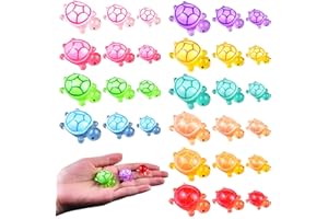 HOMICO 30PCS Mini Turtles Family Figurines Luminous Tiny Resin Animals Tiny Turtles for Dollhouse Fairy Garden Micro Moss Landscape Home Decor, 3 Sizes and 10 Colors