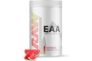 RAW EAA Amino Acids Powder, Watermelon (25 Servings) - Pre Workout Amino Energy Powder for Strength, Endurance, Recovery & Lean Muscle Growth - BCAA Amino Acids Supplement for Men & Women