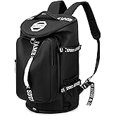 Gym Duffle Bag Backpack with Shoe Compartment,4 ways Travel Backpack for Women and Men,Multi-Functional Weekender bag with Waterproof Layer&Laptop Compartment for Fitness, Travel,Camping