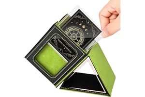 PTUI MTG Deck Box - Collectibe Card Box with Commander Window Display Trading Card Storage Box Holds 100 Double-Sleeved Cards Suitable for TCG/CCG/PTCG/EDH/Magic/Sport Cards (Black & Green)