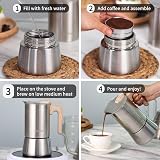 Sivaphe Moka Pot Espresso Maker 300ml 6 Cup Stainless Steel Induction view 5