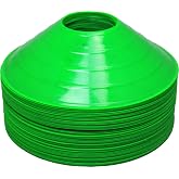 BlueDot Trading Sport Disc Cones in High Visibility Colors for Agility Training, Soccer, Football, Field Cone Markers for Adults or Kids, (25-Pack), Green