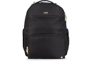 JuJuBe New Classic Diaper Bag Backpack with Portable Changing Pad, Stroller Straps, Large Travel Backpack for Boy or Girl, Carrying Baby Bottles, Wipes, Diapers, Pacifiers, Black, Mothers Day GIft