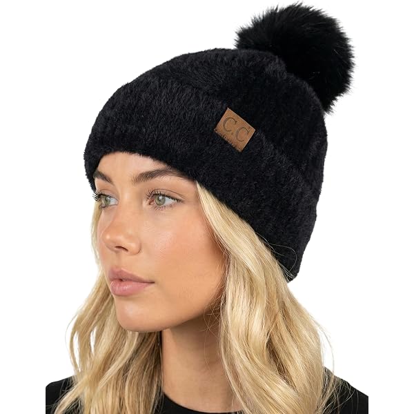Funky Junque Chenille Beanie Hat for Women Pom Pom Confetti  display picture 3