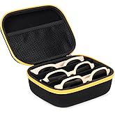 Tangoner Hard Shell Sunglass Travel Organizer Glasses Case, Eyeglass Storage Box for Multiple Glasses with Adjustable Slots