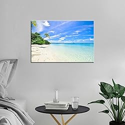 Seaside Landscape Canvas Wall Art Blue Sky And