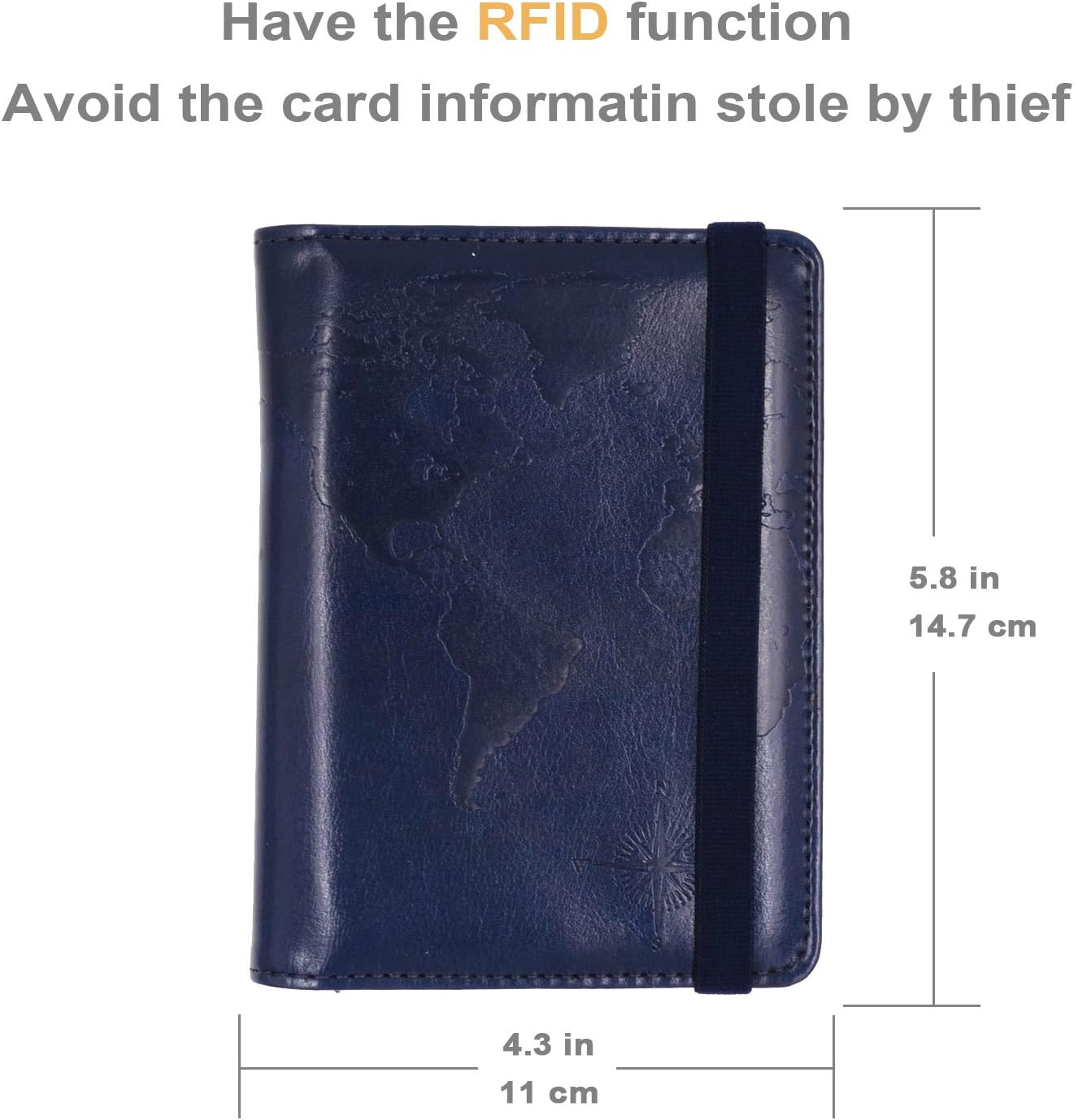  | Kandouren RFID Blocking Passport Holder Cover Case, travel luggage passport wallet made with Brown Map Crazy Horse PU Leather for Men & Women | Passport Covers