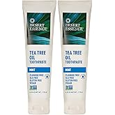 Pack of 2 x Desert Essence Natural Tea Tree Oil Toothpaste Mint - 6.25 oz
