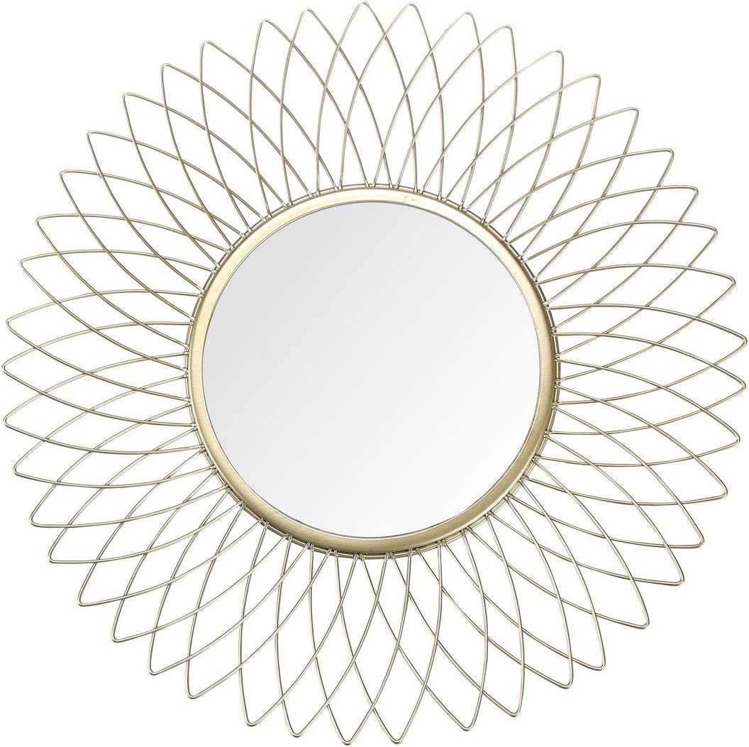 Decorative Metal Wall Mirror 14.5" Metal Flower Wall Decor for Living