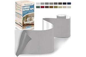 Nexkayee Canvas Repair Tape, Self-Adhesive Fabric Patch for Sofas, Tents, Sunshades, Chairs and Boat Covers, 4×71 Inches, Grey