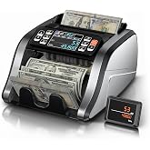 Aneken N60 Money Counter Machine Mixed Denomination with Value Count, Gray | 3.5" TFT Bill Counter, CIS UV MG IR DD Counterfeit Detection, Printer-Ready Cash Counter Machine for Business, New Version