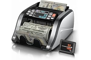 Aneken N60 Money Counter Machine Mixed Denominations, Cash Counter with 3.5” HD Dual TFT Display, UV/MG/IR/DD Counterfeit Detection, Printer-Ready Bill Counting Machine for Business, Upgraded Version