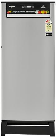 Whirlpool 200 L 3 Star ( 2019 ) Direct Cool Single Door Refrigerator(215 VITAMAGIC PRO ROY 3S, Alpha Steel, Base Stand with Drawer)