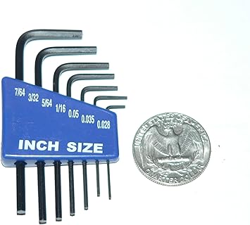 7 Hex Key Allen Wrench Set In Inch Sae 0 028 0 035 0 05 1 16 5 64 3 32 7 64 With Holder Case Not Metric Great For Rc Motor Gun Laser Scope Sight Hobby Or Micro