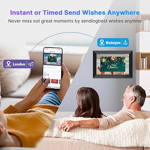 10.1'' Smart Digital Photo Frame, 1280x800 HD Touch Screen, Electronic Picture Frame,Auto-Rotate, Slideshow - View #4