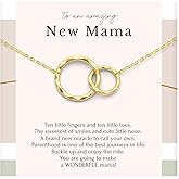 HOPE LOVE SHINE Twins “Mom to Be” Necklace – First Mothers Day Gift for Expecting Mom of Twins – Sterling Silver Double Circle Pendant