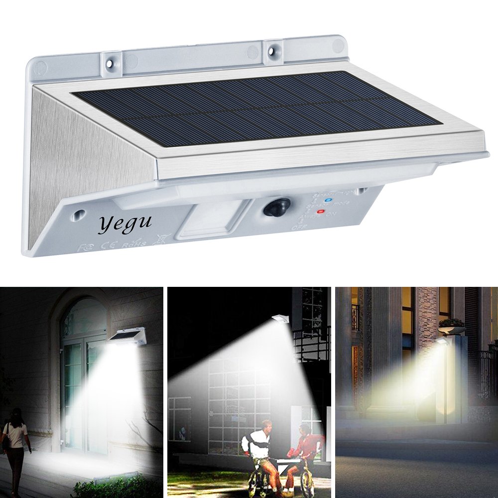YEGU Outdoor Solar Light Motion Sensor 21 LED Super Bright Stainless