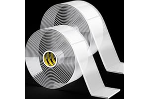 2Rolls MILEQEE Double Sided Wall Tape Heavy Duty, Nano Double Sided Sticky Tack, Strong Adhesive Tape, Double Sided Transpare