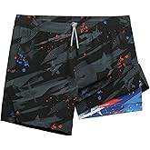 maamgic Men's 5'' Athletic Shorts 2 in 1 Running Shorts Recycled Polyester Workout Shorts