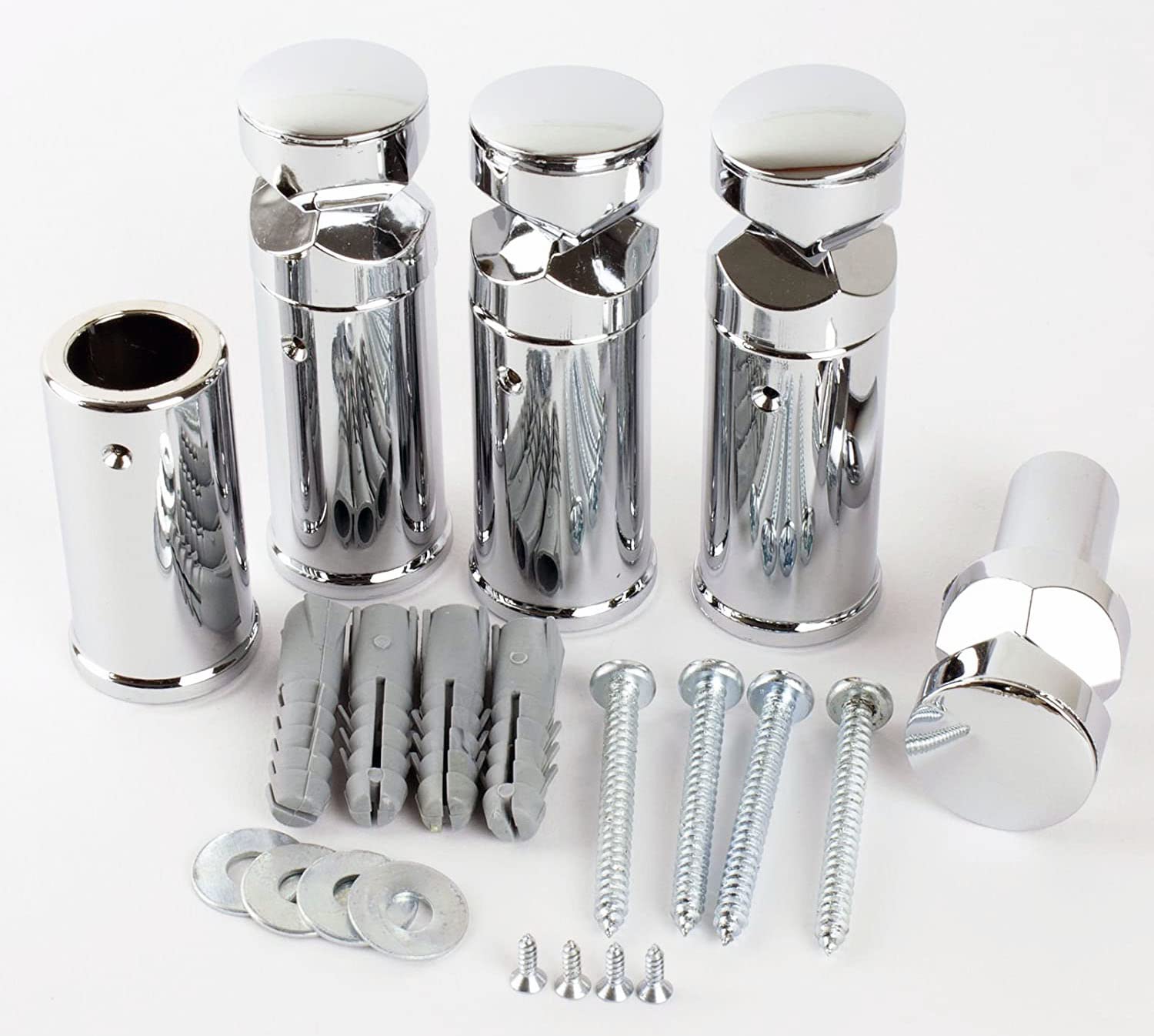 Turkish Zone Brackets for Heated Towel Rail Radiators Set of Universal Fit Flat Or Curved Chrome