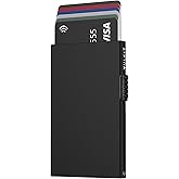VULKIT Minimalist Credit Card Holder Pop Up Cards RFID Protection Slim Metal Wallet