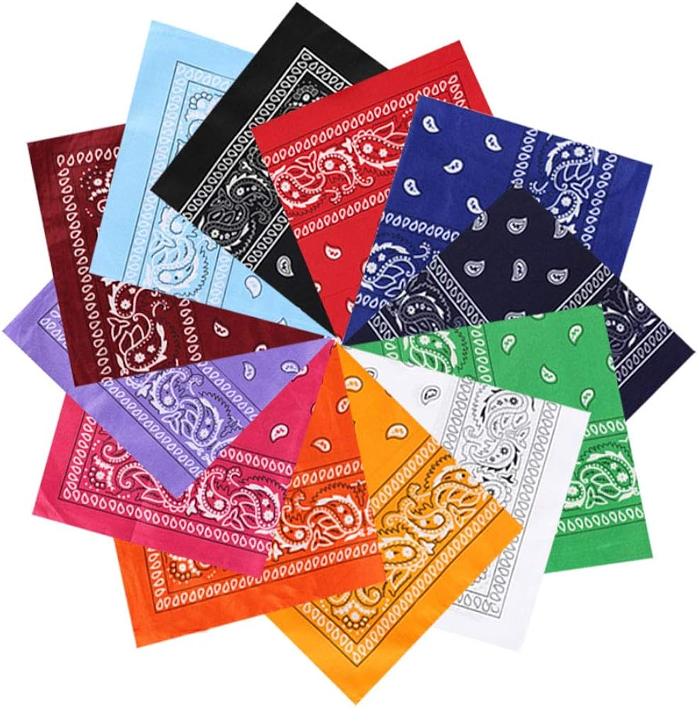 MIZOMOR 12 Pack Bandanas Paisley Cowboy Bandanas Multi
