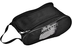 YUNIR Sports Shoe Bag,Portable Breathable Shoes Bag Light and Nylon Shoes Case Pocket Pouch Storage Sports Accessory(black)