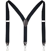 Ausukler Men's Suspenders with Swivel Hooks and Elastic Straps Y-back, for Heavy Duty, Big and Tall