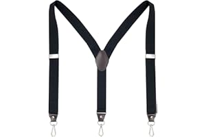 Men's Suspenders with Swivel Hooks and Elastic Straps Y-back, for Heavy Duty, Big and Tall