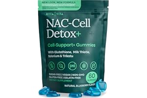 ETTA VITA Sugar-Free NAC Gummies, N-Acetyl Cysteine Supplement with Milk Thistle, Glutathione, & Selenium, NAC Complex for Energy, Respiratory Health, Liver Detox & Cleanse, Kidney, Antioxidant Support