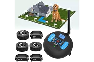 Wireless Dog Fence, Electric Dog Collar Fence, Waterproof Portable Perimeter Dog Collar, Outdoor Safe Pet Containment System 
