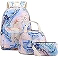 Bluboon School Backpack Teens Girls Boys Kids School Bags Bookbag with Lunch bag pencil pouch (Orange - 9562)