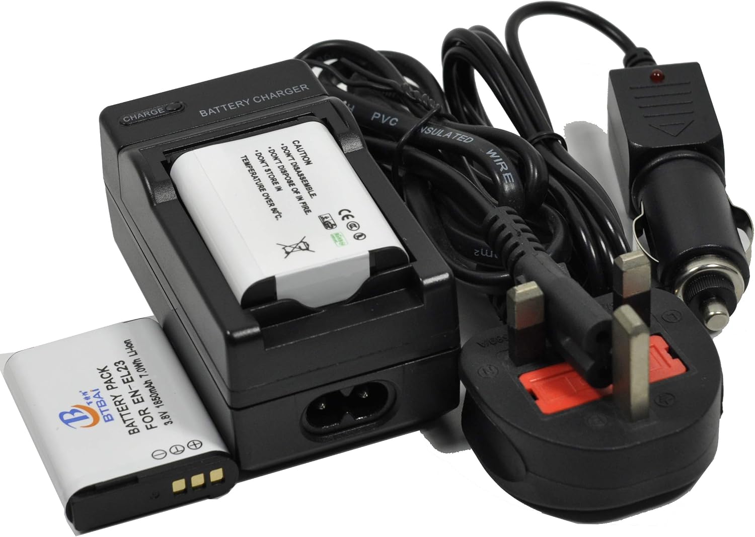 BTBAI 2x EN-EL23 Camera Battery+Charger AC Single For ENEL23 Coolpix P600 P610S S810C P900S B700 Digital k1a