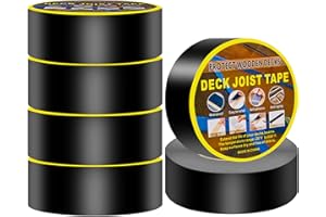 Gekufa Joist Tape for decking 2''×50', 6 Packs Weather-Resistant Deck Joist Tape, Waterproof and Anti-Corrosion Butyl Joist Tape for Wooden, Outdoor and beamed Roof