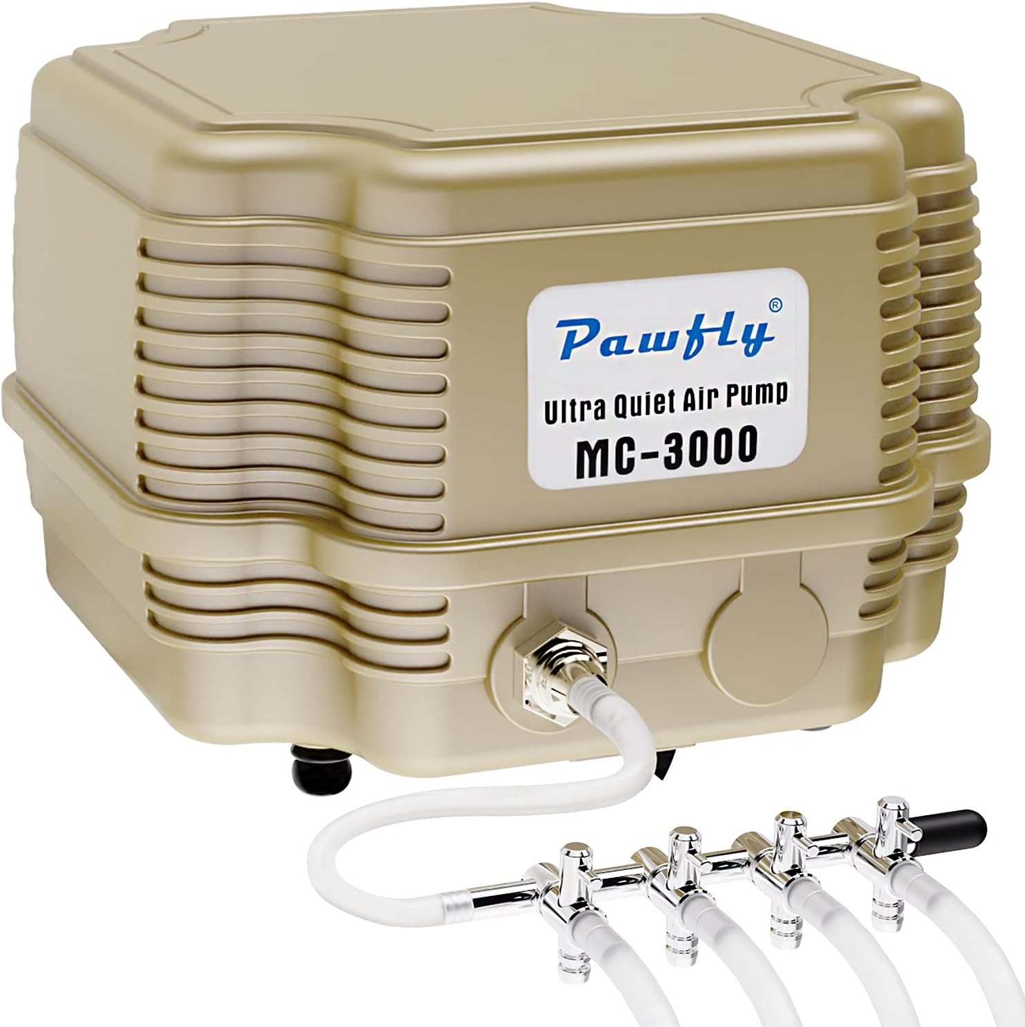 Pawfly 7 W 254 GPH Commercial Air Pump 4 Outlets Manifold Quiet Oxygen Aerator Pump for Aquarium Pond : Pet Supplies